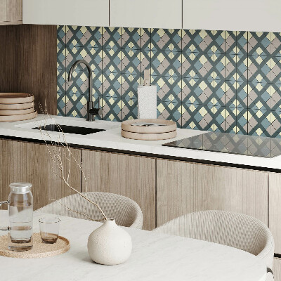 Panou decorativ bucatarie pătrat Model de grilă geometrică