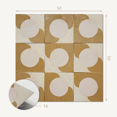 Panou decorativ pătrat Cercuri și arce abstracte în geometrie
