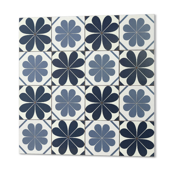 Panou decorativ bucatarie pătrat Model de flori pe plăci ceramice