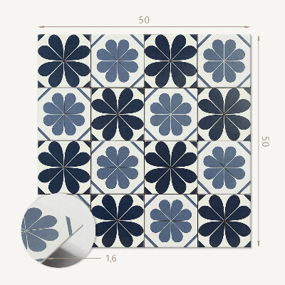 Panou decorativ bucatarie pătrat Model de flori pe plăci ceramice