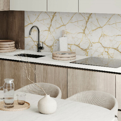 Panou decorativ bucatarie pătrat Model cu nervuri în stil elegant de marmură