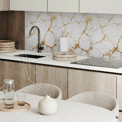 Panou decorativ bucatarie pătrat Model elegant de marmură cu vene complicate