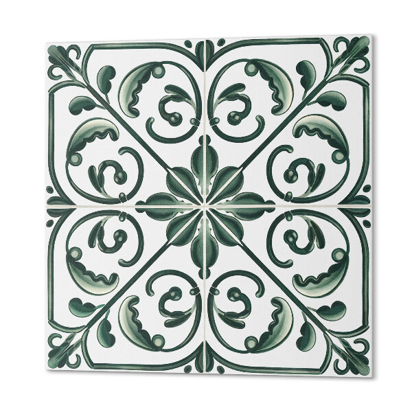 Panou decorativ bucatarie pătrat Plante decorative cu ornamente complicate
