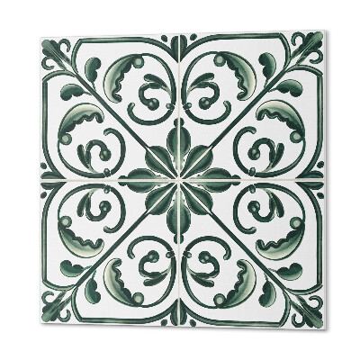 Panou decorativ bucatarie pătrat Plante decorative cu ornamente complicate