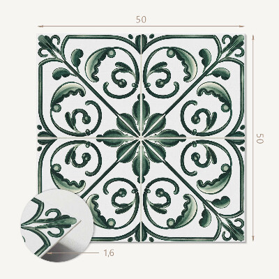Panou decorativ bucatarie pătrat Plante decorative cu ornamente complicate