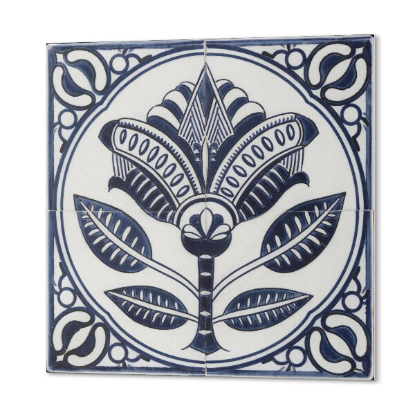 Panou decorativ bucatarie pătrat Desenul plantelor în ceramică