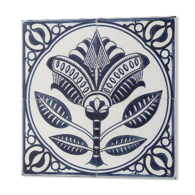 Panou decorativ bucatarie pătrat Desenul plantelor în ceramică