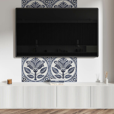Panou decorativ bucatarie pătrat Desenul plantelor în ceramică