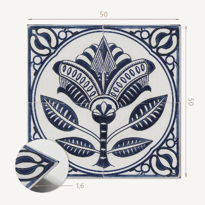 Panou decorativ bucatarie pătrat Desenul plantelor în ceramică