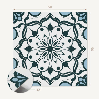 Panou decorativ pătrat Mandala cu model floral