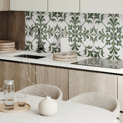 Panou decorativ bucatarie pătrat Design verde pe gresie