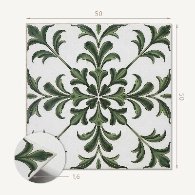 Panou decorativ bucatarie pătrat Design verde pe gresie