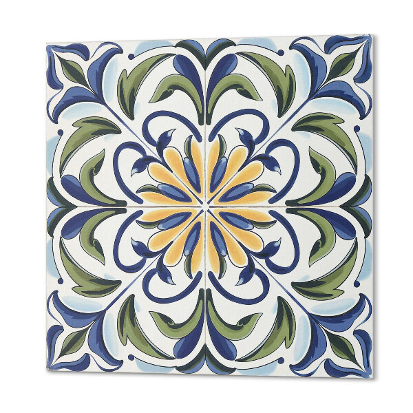 Panou decorativ pătrat Model floral cu elemente vegetale