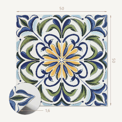 Panou decorativ pătrat Model floral cu elemente vegetale