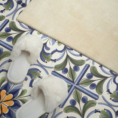 Panou decorativ bucatarie pătrat Model de flori în estetică ceramică
