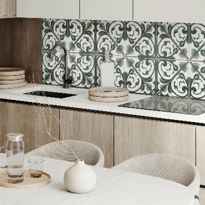 Panou decorativ bucatarie pătrat Model elegant cu detalii de plante