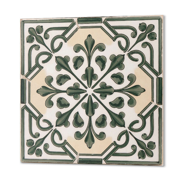 Panou decorativ bucatarie pătrat Model floral pe ceramică