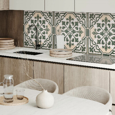 Panou decorativ bucatarie pătrat Model floral pe ceramică