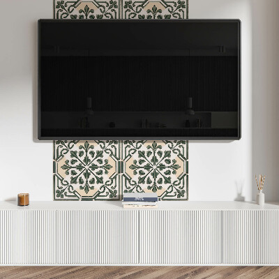 Panou decorativ bucatarie pătrat Model floral pe ceramică
