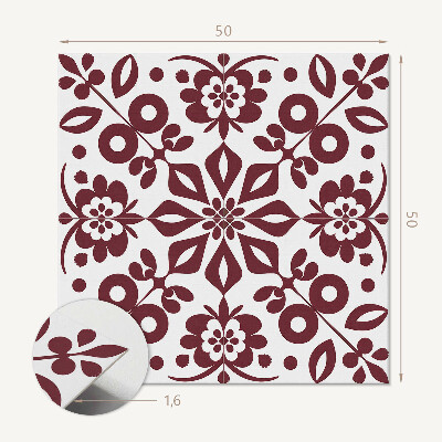 Panou decorativ bucatarie pătrat Design de plante cu flori și frunze
