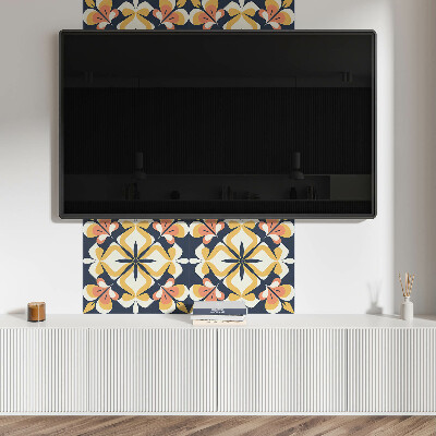 Panou decorativ pătrat Flori într-un aranjament geometric