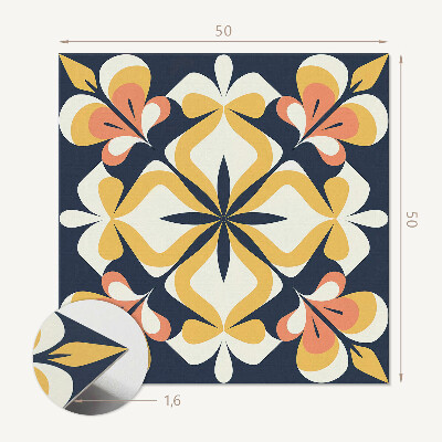 Panou decorativ pătrat Flori într-un aranjament geometric