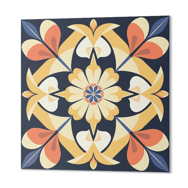 Panou decorativ bucatarie pătrat Motiv mandala cu model floral