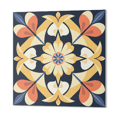Panou decorativ bucatarie pătrat Motiv mandala cu model floral
