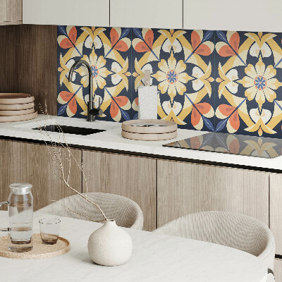 Panou decorativ bucatarie pătrat Motiv mandala cu model floral
