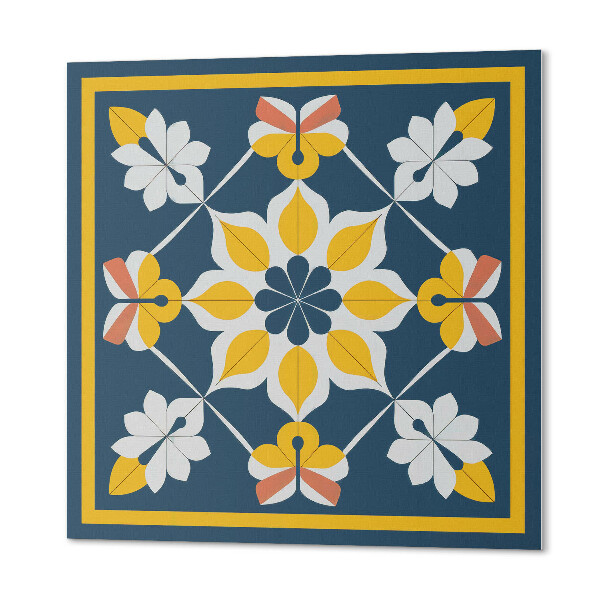 Panou decorativ bucatarie pătrat Flori într-o simetrie perfectă