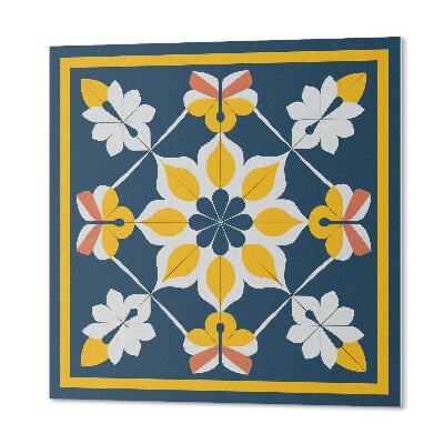 Panou decorativ bucatarie pătrat Flori într-o simetrie perfectă
