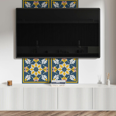 Panou decorativ bucatarie pătrat Flori într-o simetrie perfectă