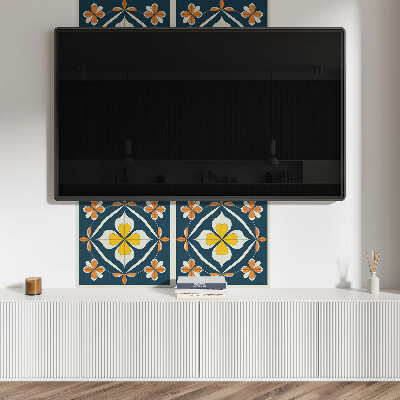 Panou decorativ bucatarie pătrat Armonia florilor într-o ediție simetrică