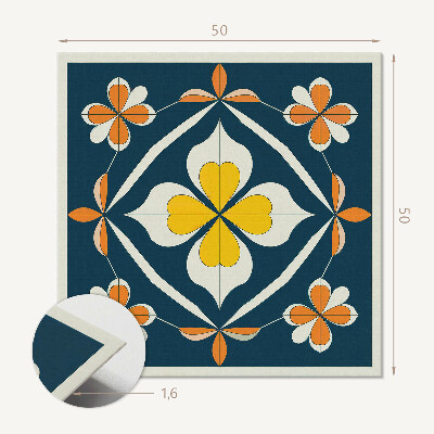 Panou decorativ bucatarie pătrat Armonia florilor într-o ediție simetrică
