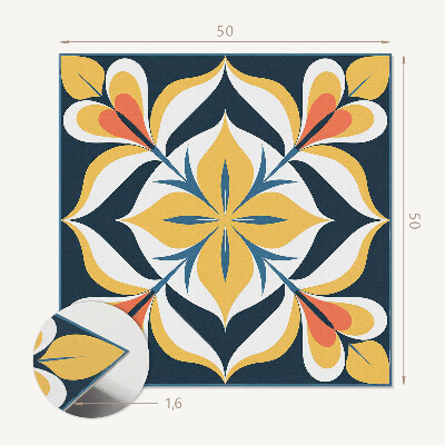 Panou decorativ pătrat Imprimeu floral sofisticat