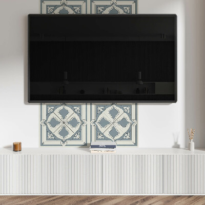 Panou decorativ bucatarie pătrat Motiv floral pe gresie