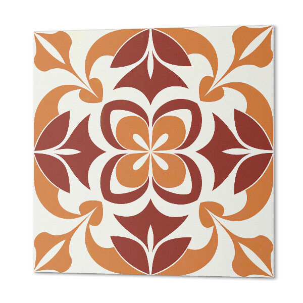 Panou decorativ bucatarie pătrat Design floral cu frunze și flori