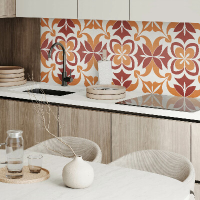 Panou decorativ bucatarie pătrat Design floral cu frunze și flori