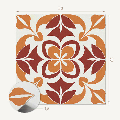 Panou decorativ bucatarie pătrat Design floral cu frunze și flori