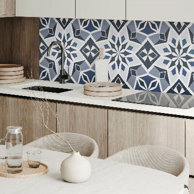 Panou decorativ bucatarie pătrat Motiv floral modern cu geometrie