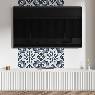 Panou decorativ bucatarie pătrat Motiv floral modern cu geometrie