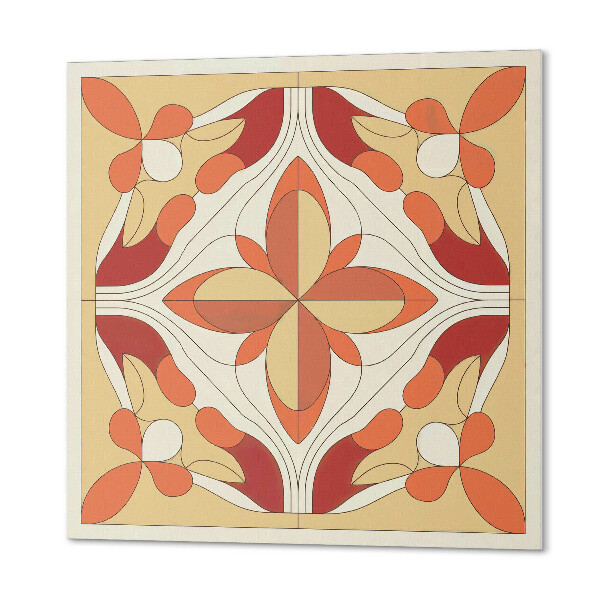 Panou decorativ pătrat Model artistic de flori în stil abstract