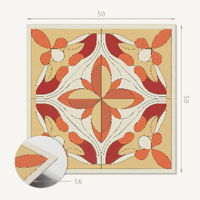 Panou decorativ pătrat Model artistic de flori în stil abstract