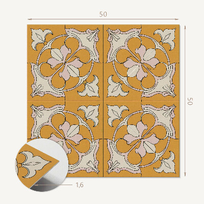 Panou decorativ pătrat Flori în stil mozaic