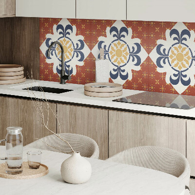Panou decorativ bucatarie pătrat Design floral cu forme organice