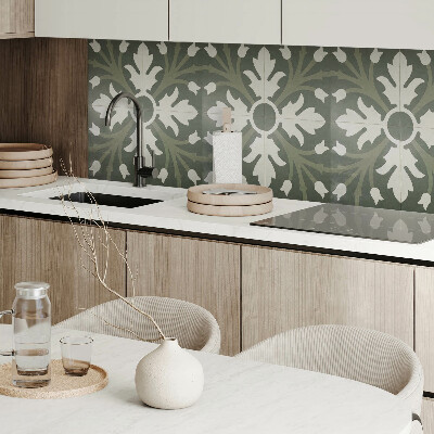 Panou decorativ bucatarie pătrat Design verde pe gresie