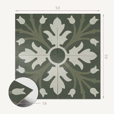 Panou decorativ bucatarie pătrat Design verde pe gresie