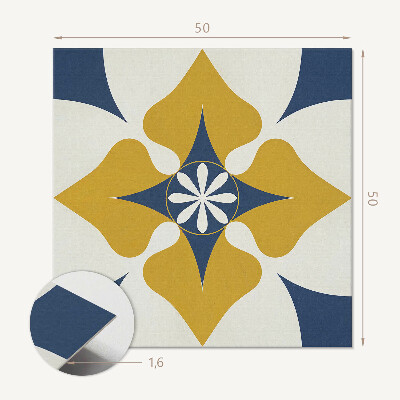 Panou decorativ pătrat Armonie de flori într-un stil simetric