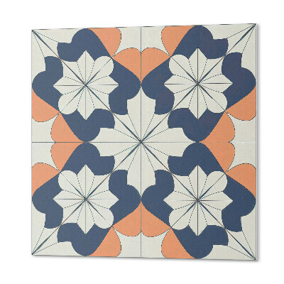 Panou decorativ bucatarie pătrat Flori într-un stil geometric modern