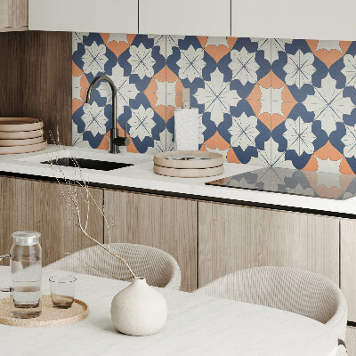 Panou decorativ bucatarie pătrat Flori într-un stil geometric modern